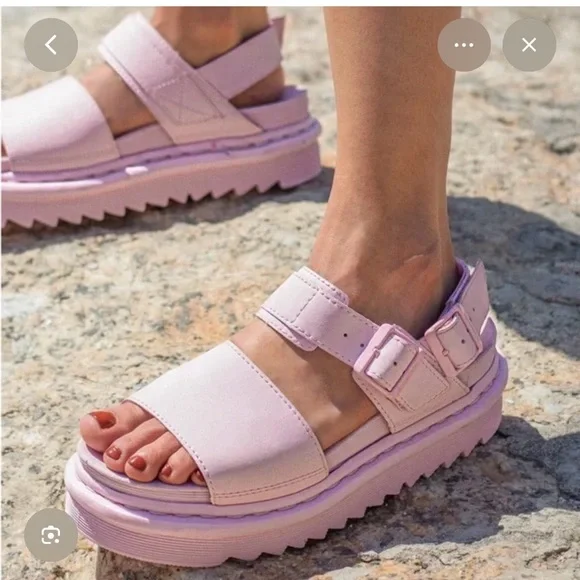 Dr Martens Chalk Pink Voss Mono Hydro Platform Sandals - Picture 1 of 8